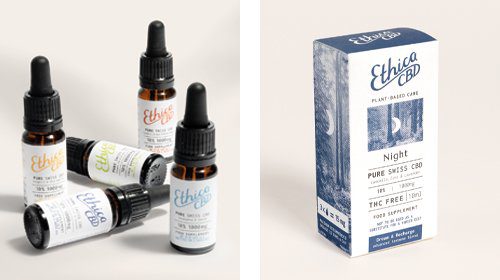 EthicaCBD Pure Range packaging by Kingdom and Sparrow
