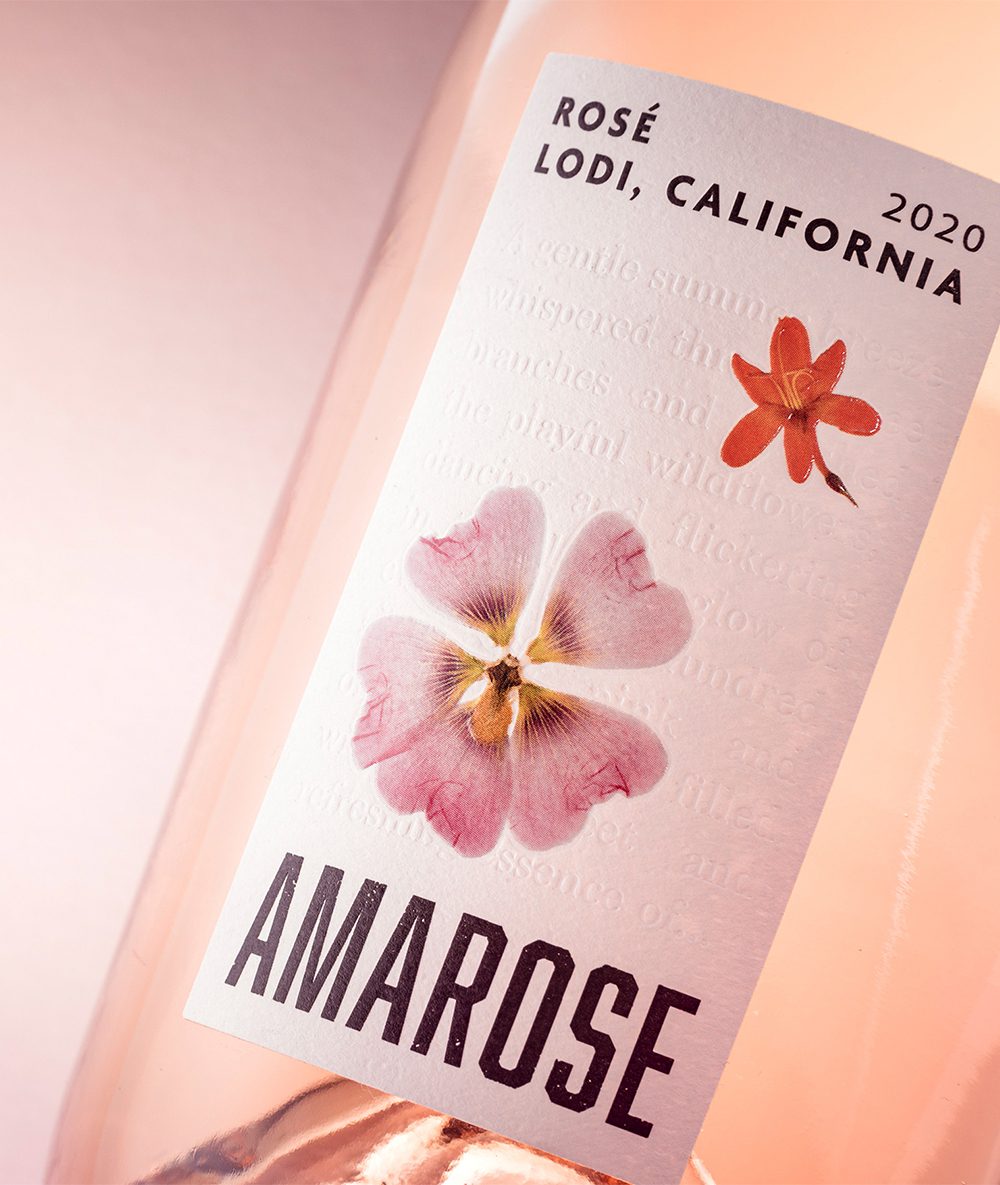 Amarose californian rose wine branding