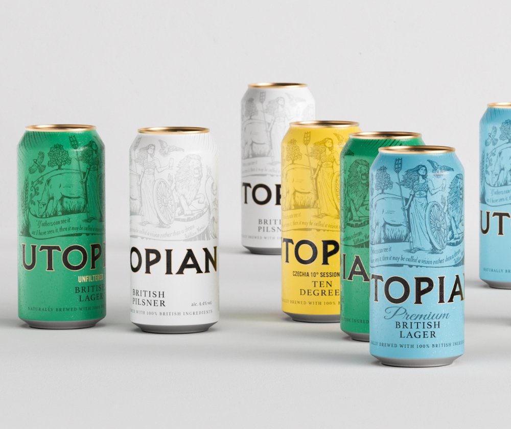 Utopian beer cans