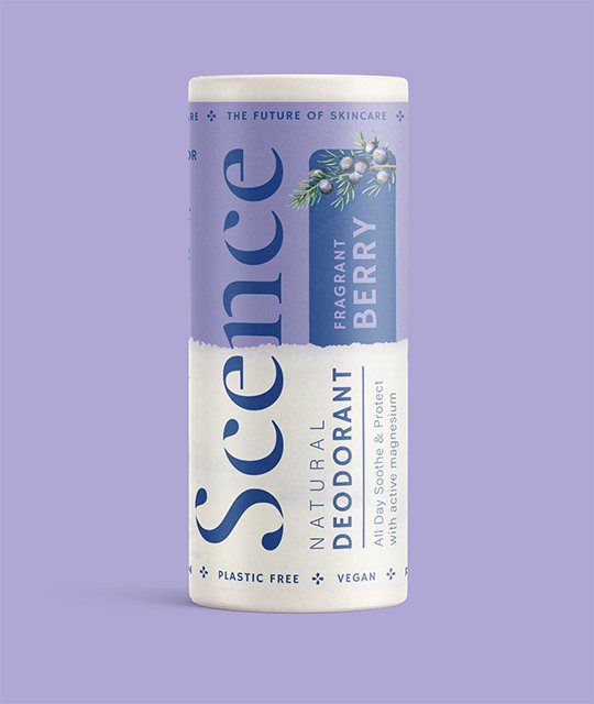 Scence skincare deodorant branding Kingdom & Sparrow