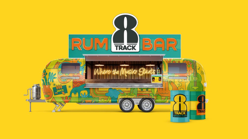 8Track Spiced Rum Branding