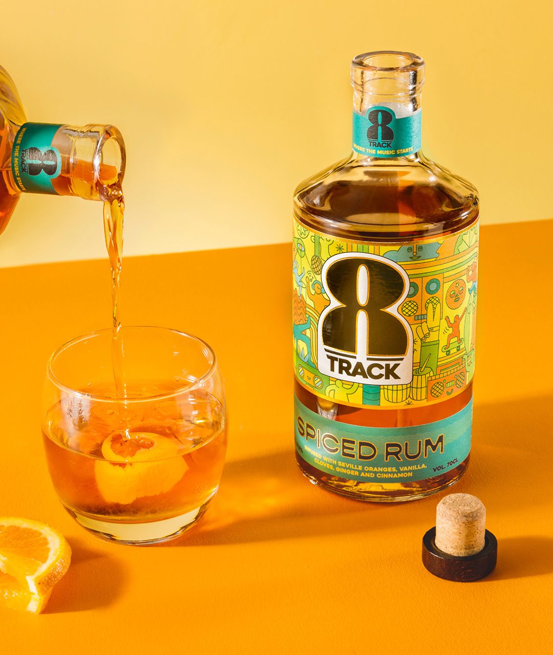 8Track Spiced Rum Branding