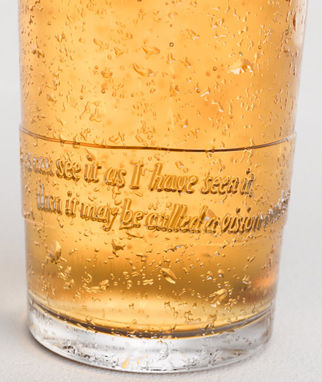Custom pint glass with beer in Utopian