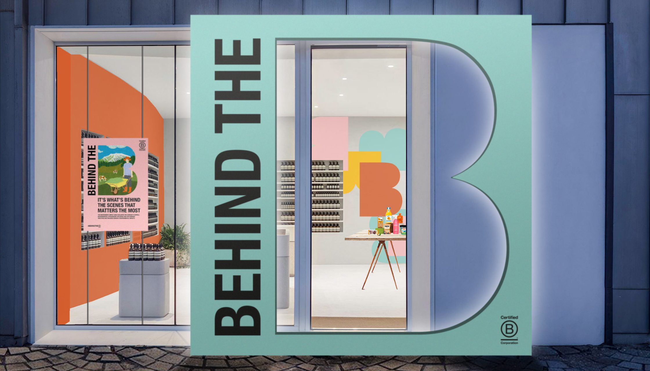 Behind The B campaign assets Pop Up Shop