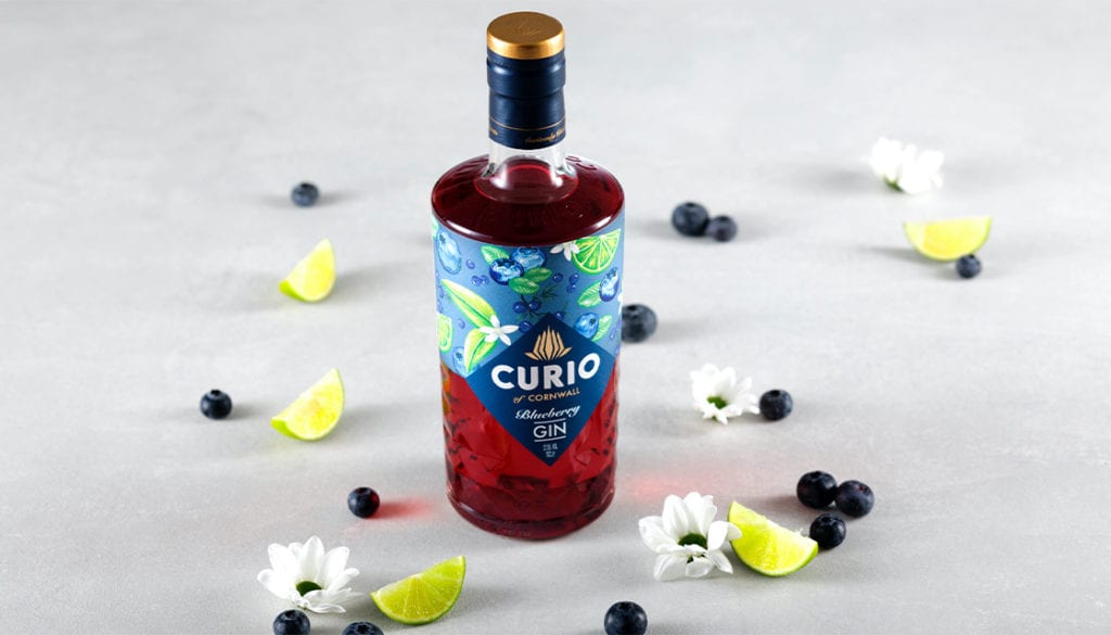 Curio spirits blueberry gin branding by Kingdom & Sparrow