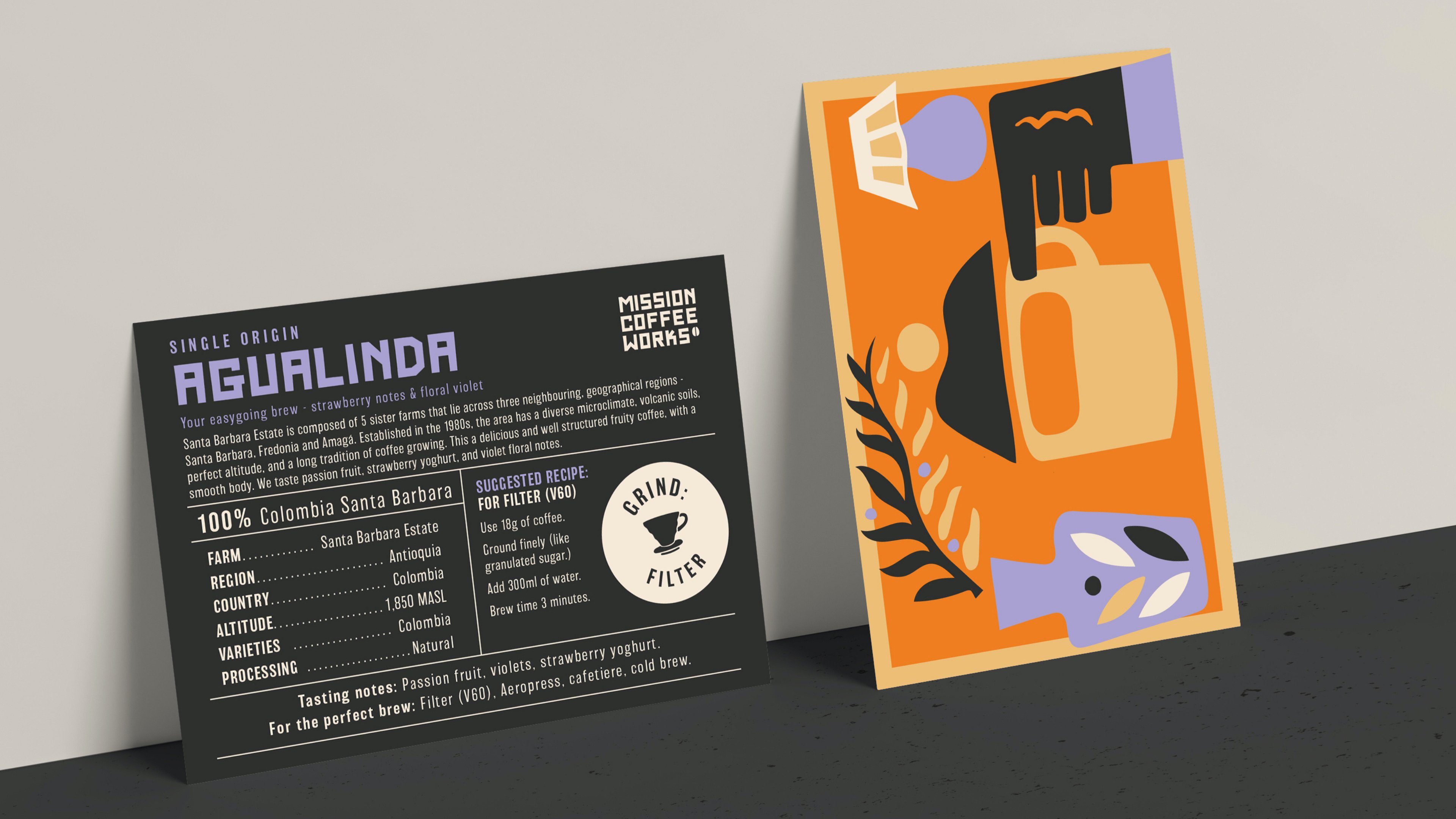 illustrated coffee cards