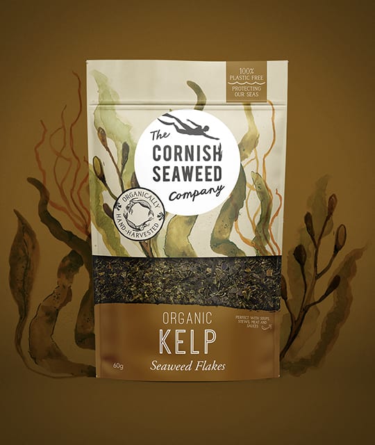 Cornish Seaweed Company Kelp packaging branding by Kingdom & Sparrow