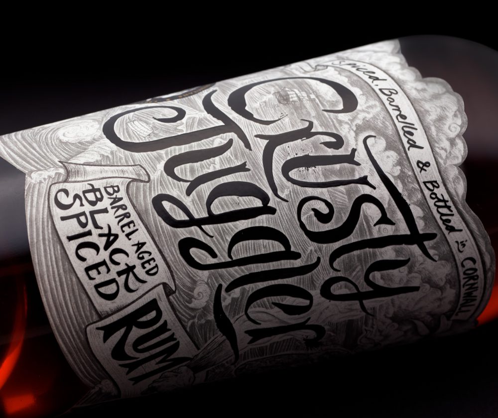 Spiced rum branding for Crusty Juggler by Kingdom & Sparrow