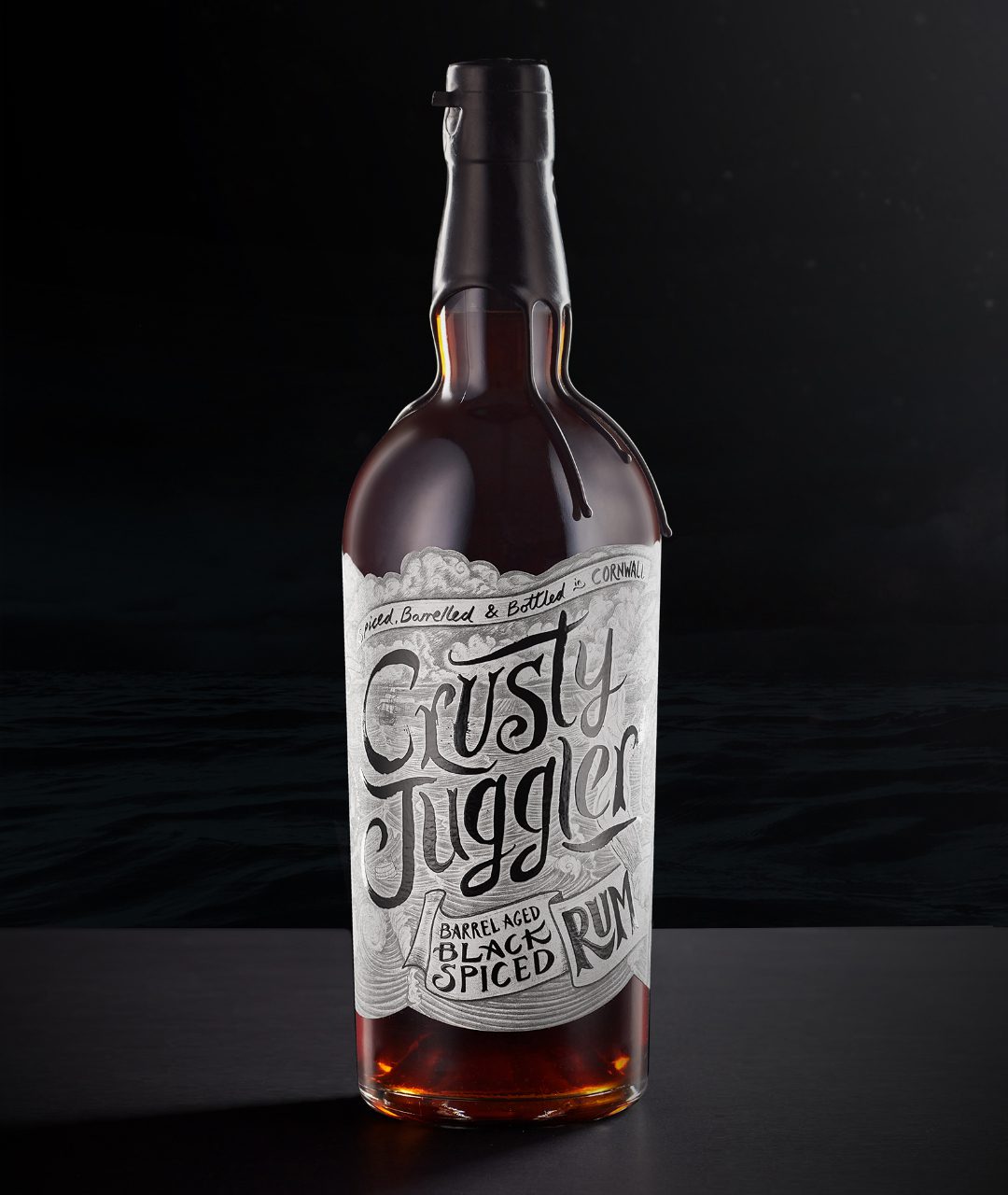 Crusty Juggler rum branding portrait Thumbnail