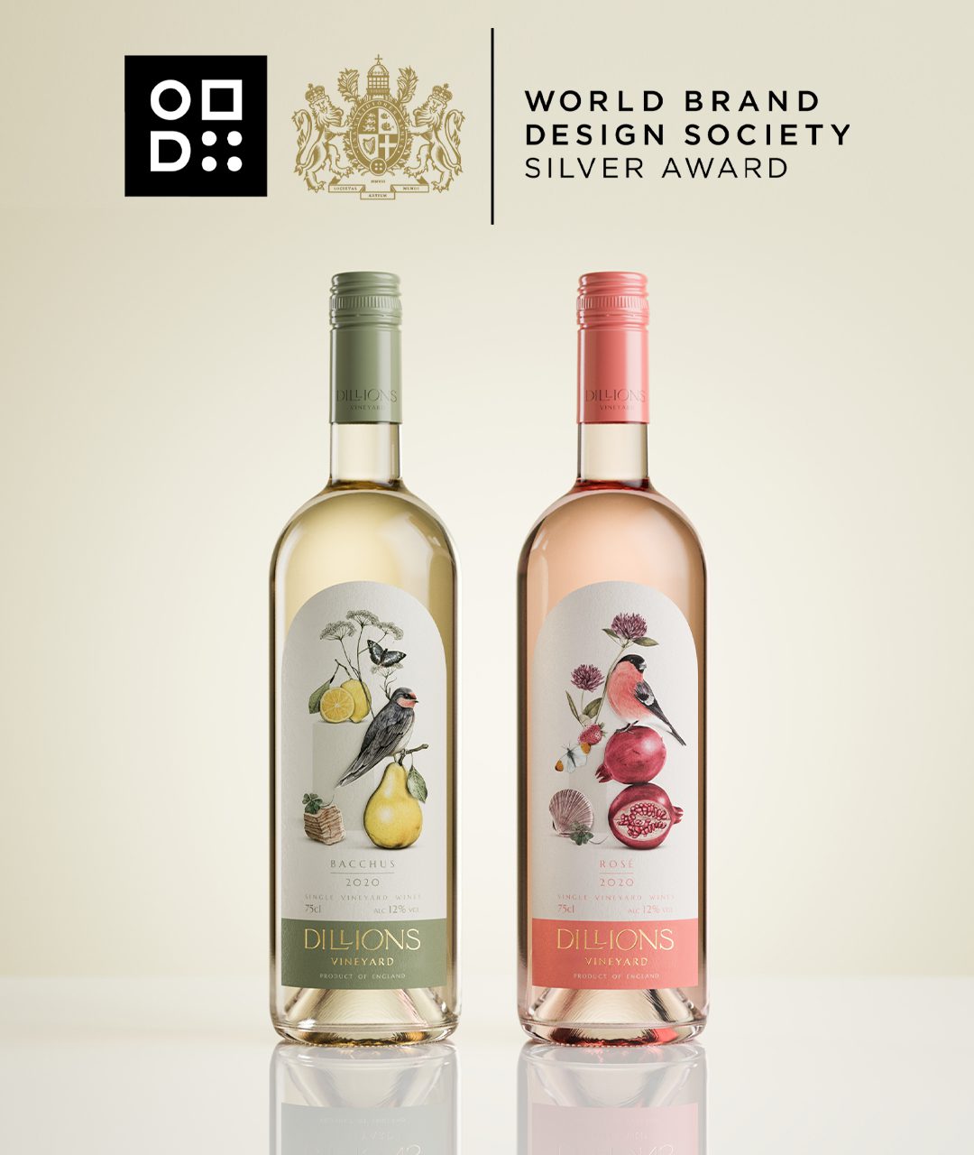 Dillions wine label illustration design