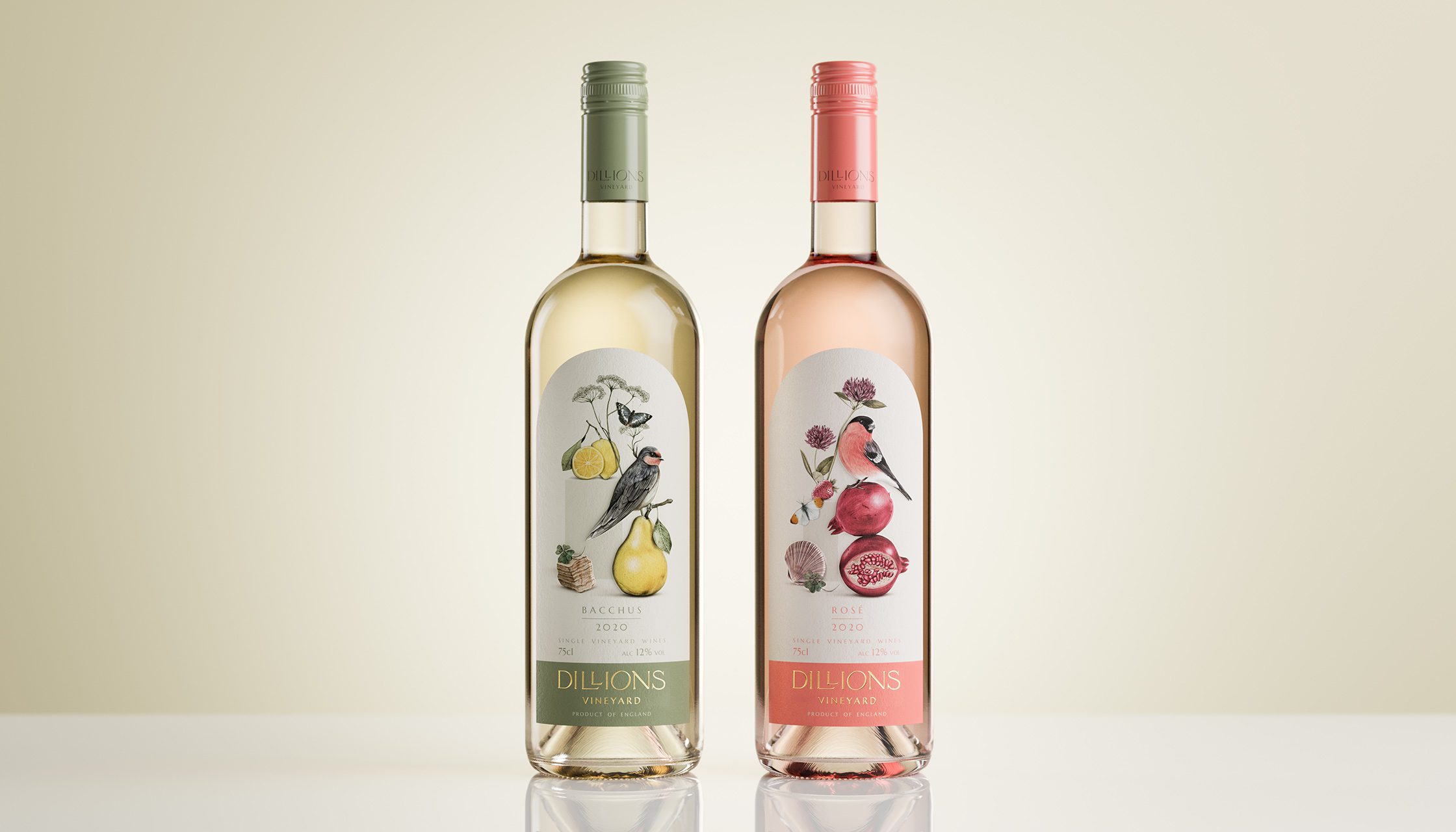 Dillion's rose and white wine labels