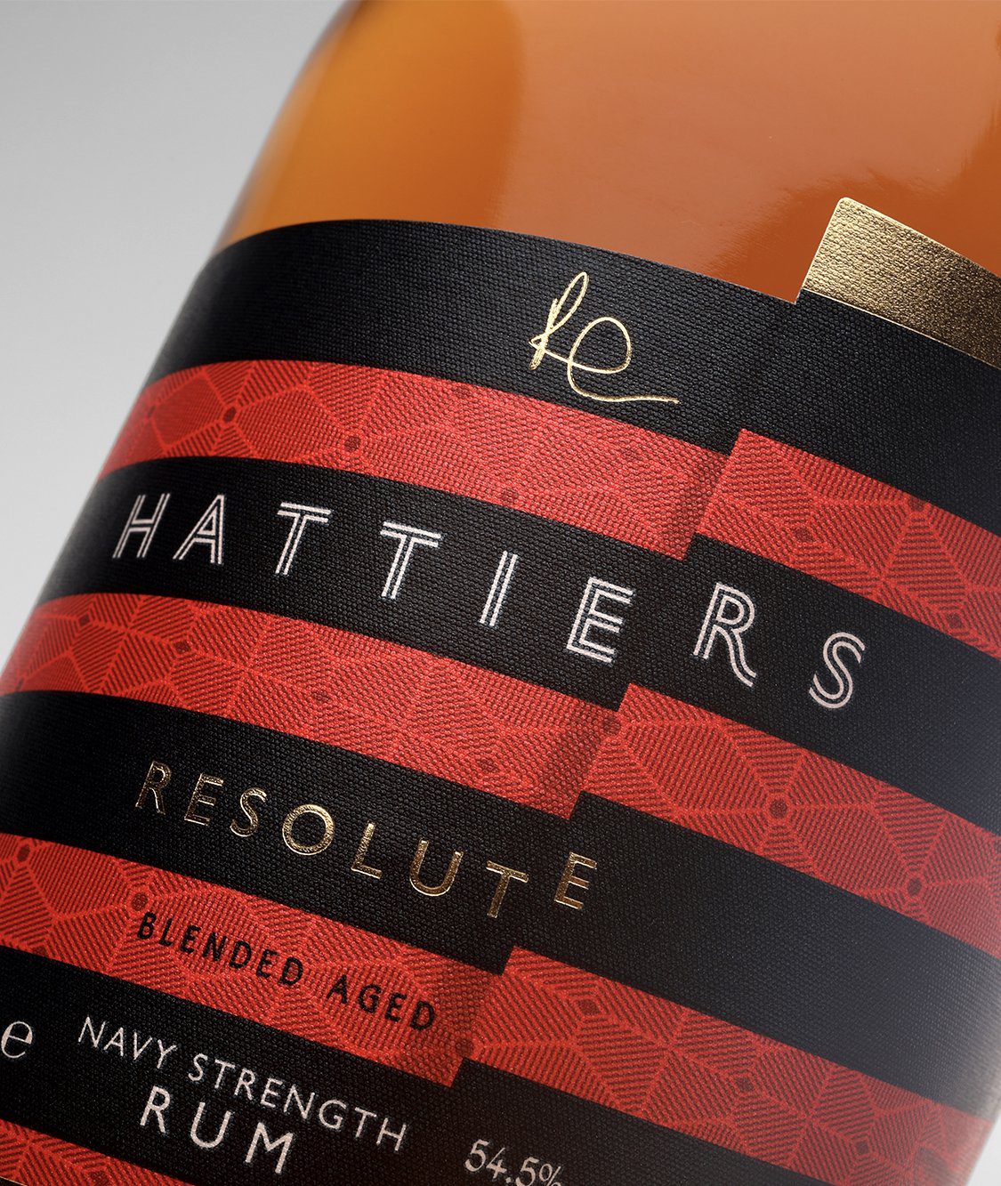 Hattier's resolute rum branding by Kingdom & Sparrow
