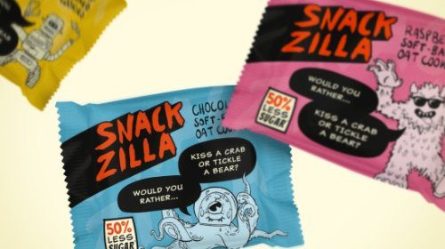Snackzilla branding - kids lunchbox cookie range