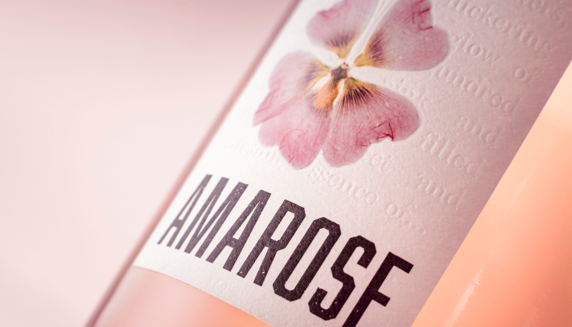 Amarose wine bottle label design