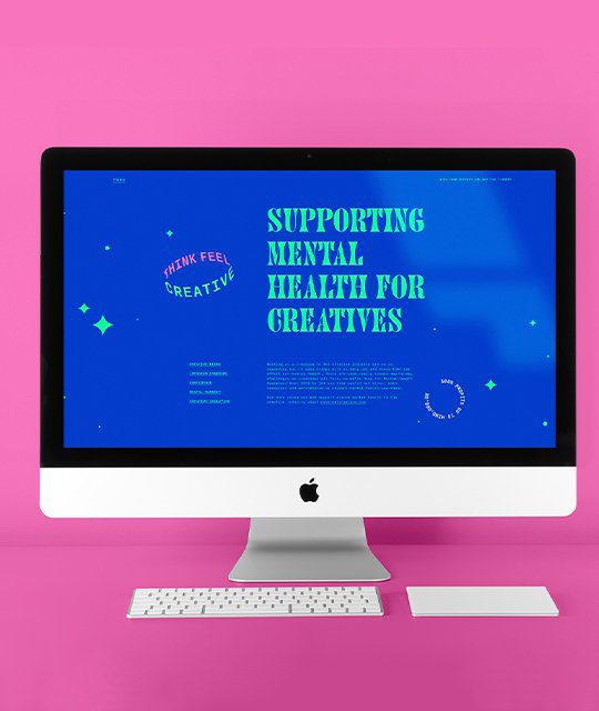 Think Feel Creative website mac mockup