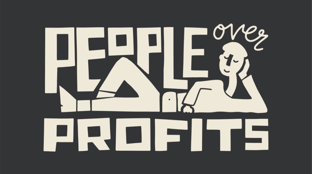 People over profits logo mission coffee