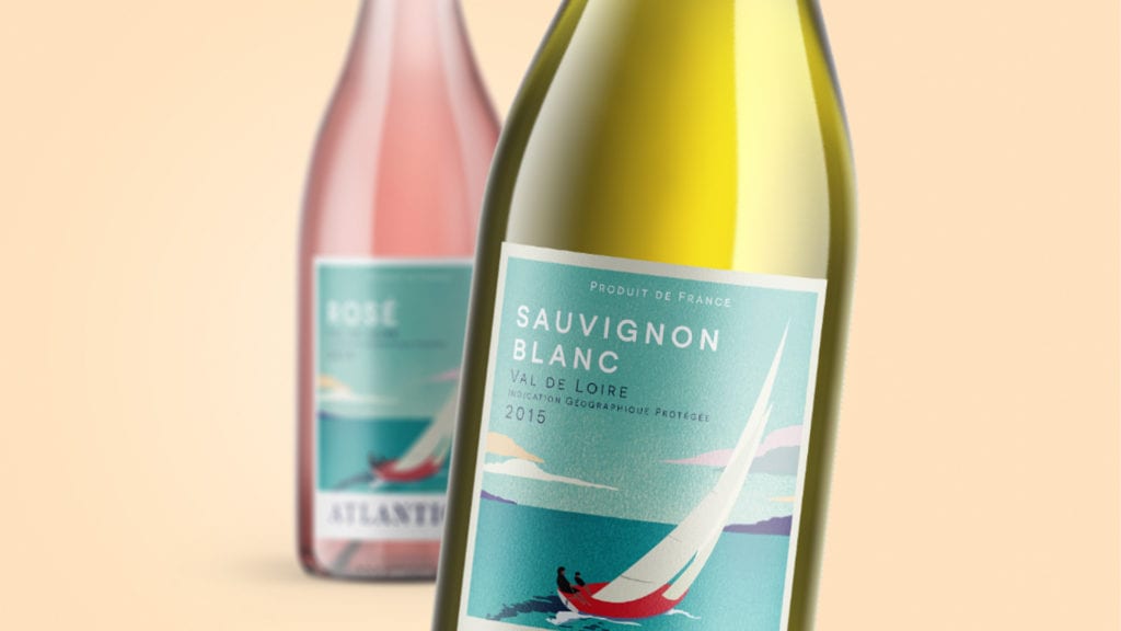 Rose and sauvignon blanc wine branding and label design Kingdom & Sparrow