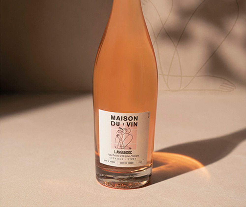 Maison Du Vin Rose Wine bottle branding