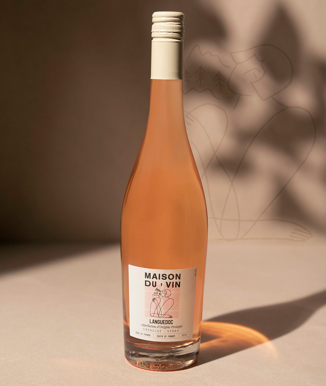 Maison Du Vin Rose Wine bottle branding