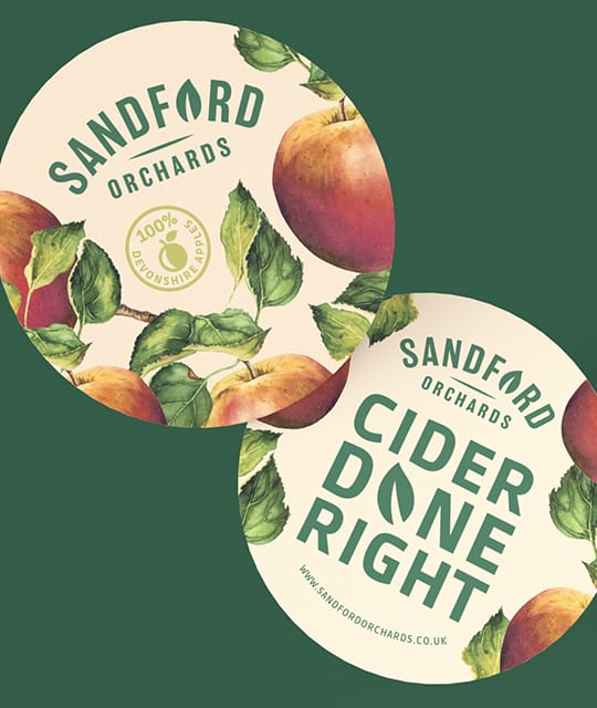 Sandford Orchards beer mats Kingdom & Sparrow