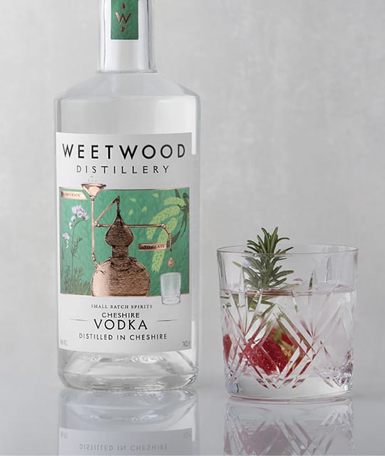 Weetwood Vodka label design branding by Kingdom & Sparrow