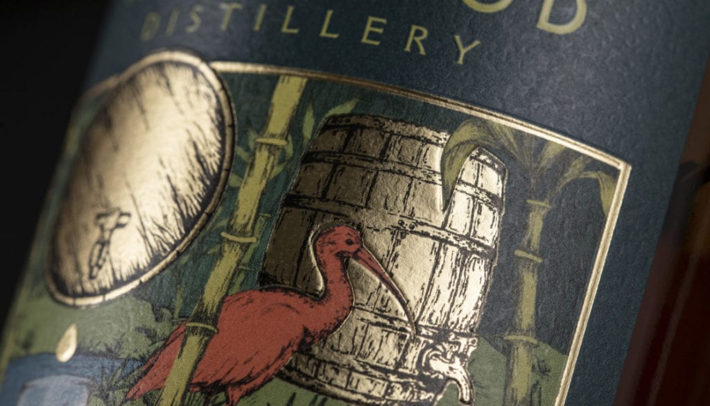 Weetwood Distillery Rum label design by Kingdom & Sparrow